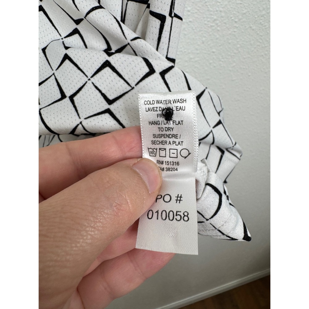 Sport Haley Womens Sleeveless Golf Polo Shirt White Black Geometric Print Size M - Picture 5 of 5